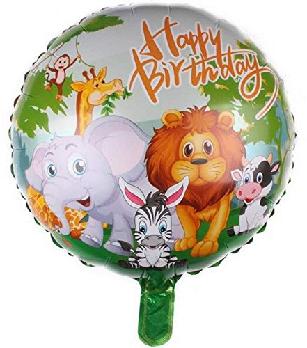 DIWULI Happy Birthday Ballon Tiere Dschungel - Party-Deko