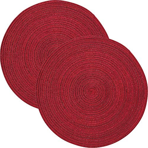 Pichler Tischset Samba 2er-Pack weinrot-Glitzer Größe rund: 38 cm Ø