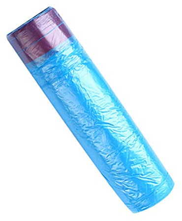 LKJHG Bolsa de Basura Tote Bag 10 Rollos 150 Bolsas 12 litros Bolsa de Basura, Bolsa de Basura con cordón, protección antibacteriana eficaz, antigoteo, 45 x 50 cm, Azul, Opaco