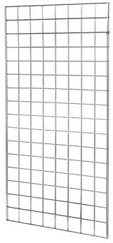 New Heavy Duty 4FT HIGH 2FT Wide Grid MESH/Wall MESH Chrome Display Panel Retail Shop (4ft)