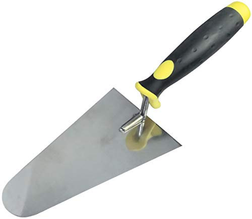 AERZETIX - C46002 - Truelle Italienne Ronde de Maçonnerie 180mm - Outil de Maçon Maçonner/Plâtrier/Carreleur - Poignée Ergonomique Bi-Matière - Travaux/Enduit/Crépir/Jointer/Mortier/Ciment - en Acier