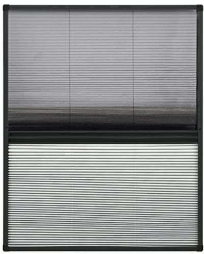 vidaXL Insektenschutz Plissee für Fenster Fliegengitter Dachfenster Mückenschutz Sonnenschutz Sichtschutz Aluminium 60x80cm mit Jalousie