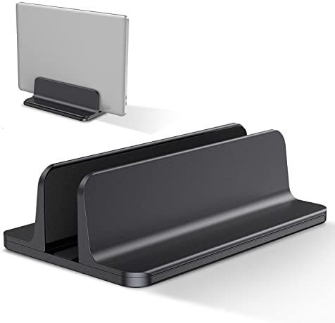 Bewahly Vertikal hållare för bärbar dator, justerbar aluminium bärbar datorstativ för MacBook Pro/Air, iPad, Yta, HP, Lenovo, surfplatta och andra bärbara datorer - svart