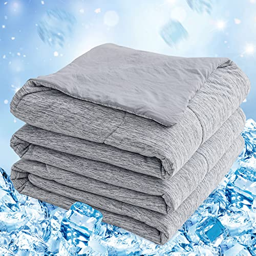 CHOSHOME Cooling Comforter Cooling Blanket, Q-Max 0.45 Cool Sleeping Summer Blanket for Hot Sleeper Night Sweats, Twin XL 60 x 90, Grey