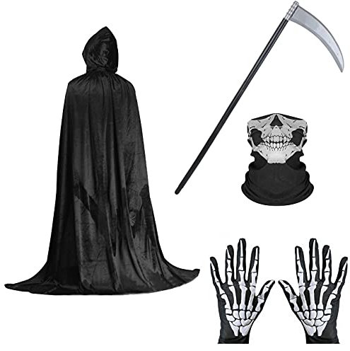 Halloween Umhang, Halloween Cosplay Umhang-Set, Halloween Umhang, Requisiten Sense, Handschuhe, Schal, für Halloween, Karnevalsrollenspiele, Kostümpartys
