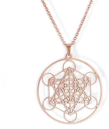 Amaxer Metatrons - Collana da donna con stella di David Arcangelo, metettron dichiarazione di protezione scavata catena in acciaio inossidabile, ciondolo a forma di ciondolo per donne e ragazze,