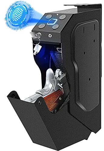 GEJLELDS Fingerabdruck Pistole Tresor zum Stahl,Wand-Kurzwaffenschrank,Gun Safes mit Sicherheitskennwort und Ersatzschlüssel,Kurzwaffe Waffenschrank,Waffentresor Gun Box