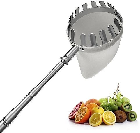 PJDDP Obstpflücker, Apfelpflücker Obsternter Teleskop mit Stoffbeutel, Praktischer Erntehelfer, Obstfänger zum Ernten Äpfeln, Kirschen, Pflaumen,Zitrus,Pfirsich,Birnen Usw,3M/9.8FT