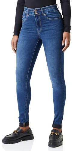 ONLY Onlroyal HW Skinny Push Wide WB Ext Dnm Vaqueros Ajustados, Azul, XS / 30L Mujeres