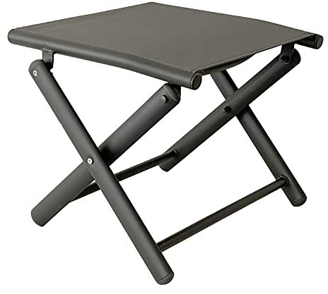 INDA-Exclusiv Garten - Fußhocker - zusammenklappbar - Klapphocker - witterungsbeständiges Metall - wetterfeste Gartenmöbel - Anthrazit/Grau