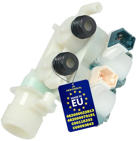 Inlet Valve for Washing Machine with 2 Outlets 180° C00110333 for Indesit | 482000022813 482000070191 for Whirlpool - MADE IN EU - Warranty 10 Years – MONTERAL