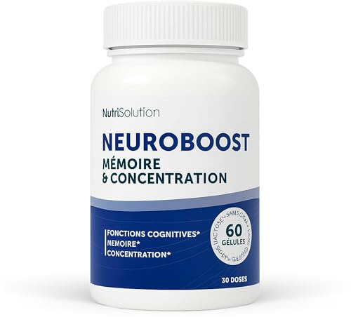 NeuroBoost: Integratore Naturale di Supporto Cognitivo con Ginkgo Biloba, Vitamina B12 ed Estratti di Piante - Nutre la Memoria, la Concentrazione e la Salute Cognitiva - 60 Capsule Vegane