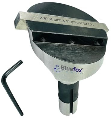 BLUEFOX TOOLS NEW 2-1/2 Inches Head Diameter Fly Cutter R8 Shank Milling Machine | 3/8“ Toolbit (8% Cobalt) Square HSS Tool Bit | Hardened Steel