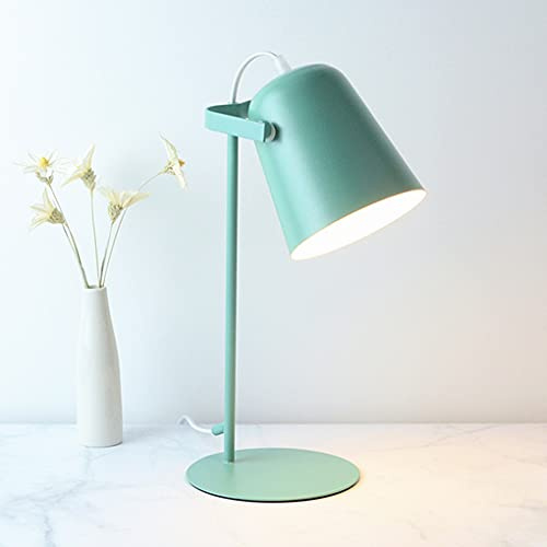 SSNCcNC Grün, Schreibtischlampen Einfache Modern/vintage Tischleuchte Verstellbarer Kopf Büro Studieren Leseleuchte Retro Kinder Lernlampe Schlafzimmer Nachttischlampe Metall H35*D12CM