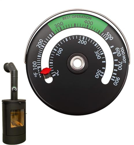 Hobngmuc Kamin-Magnet-Thermometer - Backofen Herd Temperatur Top Thermometer | Kaminzubehör für Kaminöfen und Pelletöfen