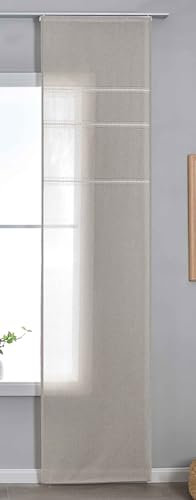 Gardinenbox Halbtransparente Schiebegardine mit Paneelwagen HxB 245x60 cm Taupe »Leipzig« Kettenmuster lichtdurchlässig Elegante Struktur 202450P_AMA