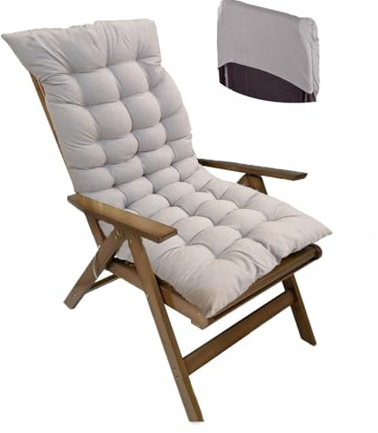 Liegenauflage, Auflage Gartenliege, Hochlehner Auflage, Stuhlkissen Sitzkissen, 8cm Extra Dicke Schaukelstuhl Sitzauflage mit Krawatte, Sitzkissen Gartenstuhl für Innen,Außen,Sonnenliege 120*50cm (A)