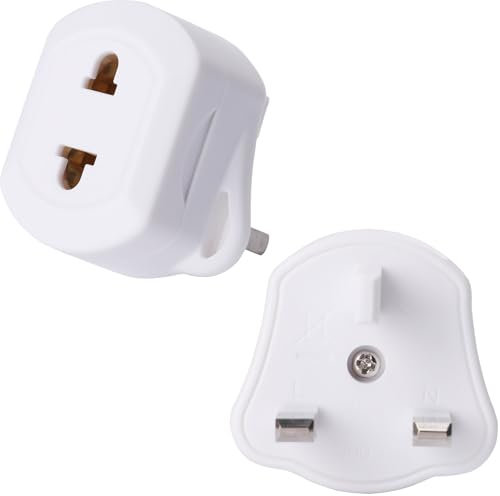 Wirafix 2X Shaver Plug Adaptor UK, Toothbrush Adapter Plug UK, Two Pin Plug Adaptor Uk, European to UK Plug Adaptor, US to UK Plug Adapter, Toothbrush Charger Adapter UK, White