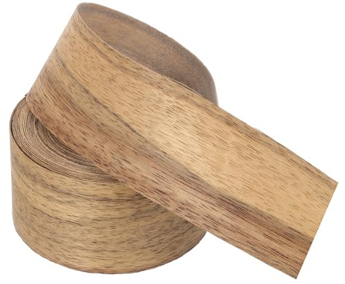 PATIKIL Cinta De Cantos De Black Limba Pretapada 7.6m x 38mm 1-1/2 x 25ft | Cinta De Chapa De Madera Flexible Con Adhesivo Termofusible, Para Restauración De Muebles