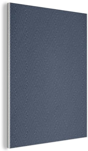MuchoWow© Filz Bild als Akustikpaneele Schlafzimmer Bilder Wand Deko | 70x100 cm - Wohnzimmer Modern Wanddeko Schallschutz Akustikbild Abosrber Schwarz - Blau - Muster - Streifen