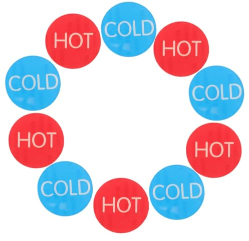 INOOMP 20pezzi Cartelli di Avvertimento per Temperatura Acqua Calda e Fredda Adesivi Segnale Acqua per Hotel Ristoranti Bagni Toilette Piastrelle di Ceramica