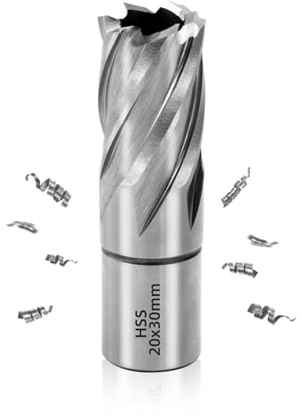 ITSOGOO Ø 20 mm HSS Kernbohrer mit 19 mm Weldonschaft,30 mm Schnitttiefe Kobalthaltiger Schnellarbeitsstahl Kernbohrer für Magnetbohrmaschinen,Fräsmaschine