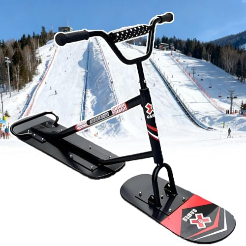 smafoseedding Patinete De Nieve De Invierno 2026 con Esquís Traseros Giratorios De 360° Y Marco Reforzado, Capacidad De Carga De 150 Kg/330 LB, Tabla De Snowboard/Trineo Todoterreno Definitivo TypeA