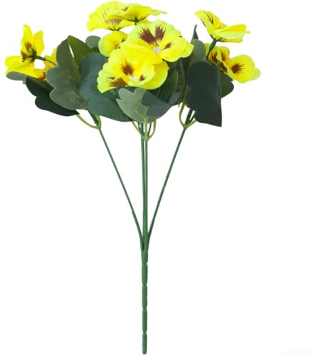 Fiori artificiali Phalaenopsis in seta, eleganti orchidee finte per matrimoni e decorazioni per la casa, 32 cm, orchidea in seta realistica per decorazione esterna (giallo)