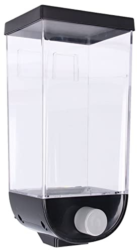Jenivaint Dispensador de Alimentos Secos Montado en la Pared, Contenedor de Almacenamiento de Granos Cuadrado ABS con Botón de Presión, Diseño Transparente de Gran Capacidad para Cocina, Semillas de