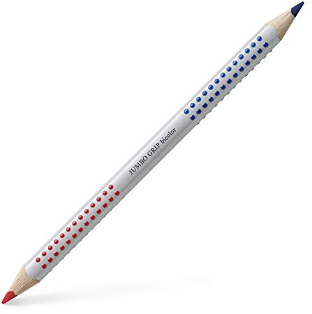 Faber-Castell Jumbo Grip 110910 - Lápiz separador de plata, bicolor rojo y azul, 1 pieza
