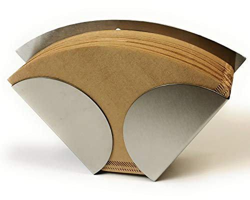 Kerafactum Kaffeefilterhalter Kaffeefilter Teefilter Halter Halterung für Filtertüten hochwertiger Edelstahl passend Tee Kaffee Filter Tüten Größe 4 zum Hinstellen Wandbefestigung Einwegfilter