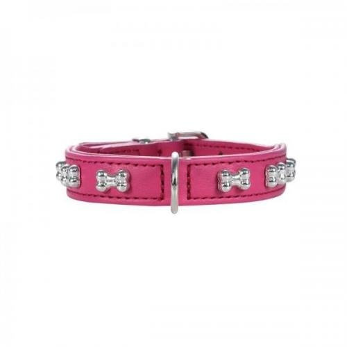Mühlan Zoobedarf Hunter Halsband Modern Art Bone Mini Nickel pink 27 cm, Hundhalsbänder, Erziehungshalsband