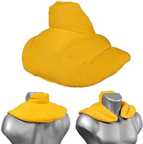 Cojín cervical de calor con cuello. Mango. Almohada térmica con huesos de cerezas. Cojín de nuca. Saco térmico de semillas