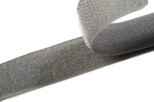 Klettband zum Nähen grau (35), 4 Meter, 20mm breit Flausch & Haken