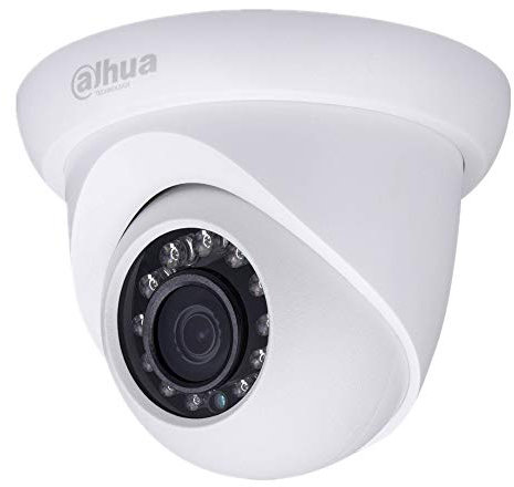 Caméra dôme IP DAHUA 4 MP pour intérieur/extérieur avec classe de protection IP67 Vision nocturne de 30 m et objectif fixe 2,8 mm. Alimentation PoE