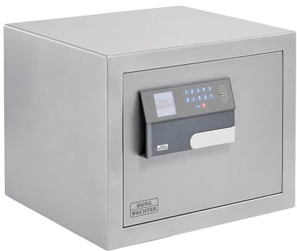 Burg-Wächter Möbeltresor mit Zahlencode und Fingerprint-Modul, Karat, Feuergeschützt, Widerstandsgrad 0 (N), 25,80 l, 48,0 kg, MT 640 E FP, Grau