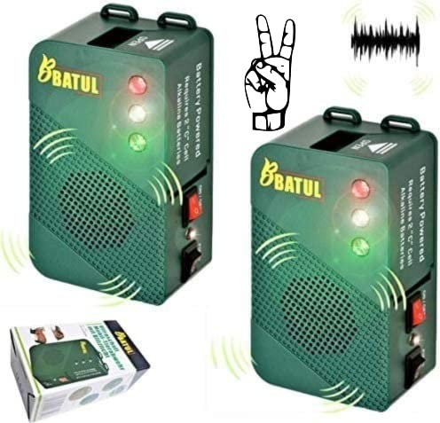 2-Stück Batteriebetreiben Marderfrei Marderschutz mit Ultraschall Akustik und Bliz LED Licht für Marderabwehrgerät Haustierabwehr Wildtierabwehr Haus Garage Dachboden KFZ Motorraum Wohnmobil (2)