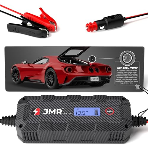 JMR Batterieladegerät für Ford GT F-150 F-450 F-350 F-250 Bronco Expedition Shelby Explorer Transit Alle Modelle Autobatterie Ladegerät Akkuladegerät Erhaltungsgerät (Lithium-Modus hinzufügen)