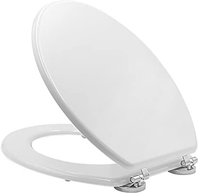 Inbagno Copriwater per WC Anziani, in termoindurente Colore Bianco, Cerniere Regolabili in Metallo, Completo di Ciambella