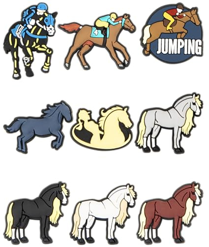 CUNUEN Pferd Schuhanstecker Für Croc Schuh Anstecker Schuhanhänger Zubehör Horse Sport Charms Pins Für Clogs Dekorationen