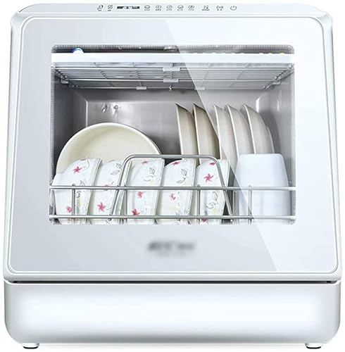 Stérilisateurs pour lave-vaisselle, dessus de table, armoire de désinfection sans installation, petit lave-vaisselle domestique, réservoir d'eau de 5 l (couleur : blanc, taille : 42,8 x 42,5 x 46,8