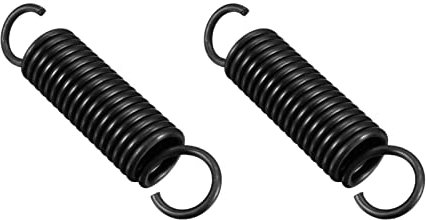 QUARKZMAN 80mm Libero Lunghezza Doppio Gancio Tensione Molla x 2 Pezzi Metallo Estensione Elicoidale Molla Spirale per Industriale Macchine, [Nero]