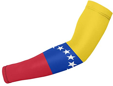 FJAUOQ Mangas de brazo con bandera de Venezuela, protector de brazo de refrigeración o calentador para protección solar Uv, ciclismo deportivo, 1 par (2 mangas)