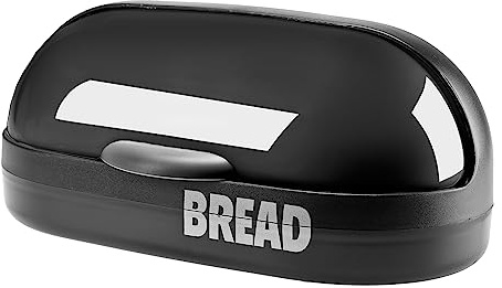 GALICJA Brödförvaringslåda Molly – brödkorg modern – brödlåda – brödplast – brödbehållare för bröd färska – brödkorg med lock – brödförvaring – 37 x 20 x 16 cm svart