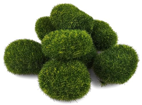 Netuno 8 Stück grüne Künstliche Mooskugeln Deko für Garten und Terrarien
