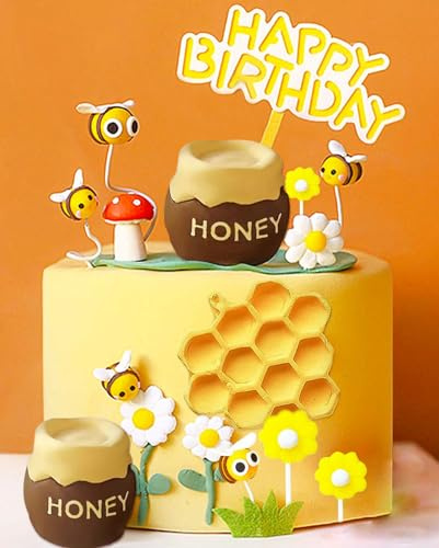 JeVenis Décoration de Gâteau Bourdon pour Fête de Bébé et Maman à l'Abeille - Fun to Bee One