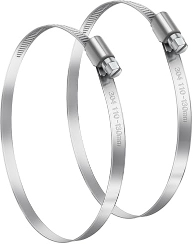 Bolatus Schlauchschellen 110-130mm, 2 Stück Schlauchschelle 304 Edelstahl | Einstellbare Schlauchklemmen Schlauchbinder, Schlauchschelle Rostfrei für Benzinschlauch, Dieselleitung, Wasser Rohr, Haus Ga