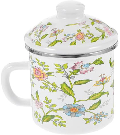 Cabilock Vintage Emaille Becher Mit Henkel 500ml Hitzebeständig Retro Design Für Kaffee Und Tee Leicht Zu Reinigen Für Camping Und Zuhause