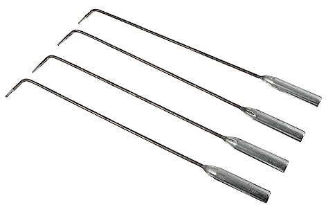 4 Stück Herd Feuerhaken Outdoor-Zubehör Feuerhaken für Kamin camping zubehör Campingzubehör Grillzubehör BBQ-Aschehaken langen Griff Werkzeug anschließen Poker Rostfreier Stahl
