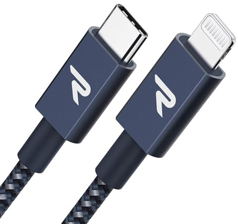 RAMPOW USB C auf Lightning Kabel, MFi-Zertifiziert Lightning Kabel Nylon 1M | PD-Schnellaufladung Lightning Ladekabel Kompatibel mit Phone 14/13/12/11/11 Pro/Pro Max/XS/XR/X/8/7/6, iPad Mini, iPad Air